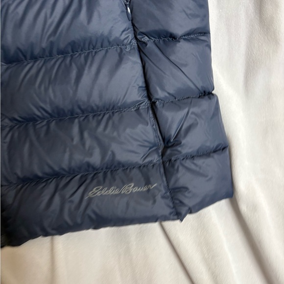 Men Eddie Bauer EB650 navy blue puffer goose down zip-up vest jacket, XXL - Picture 2 of 4